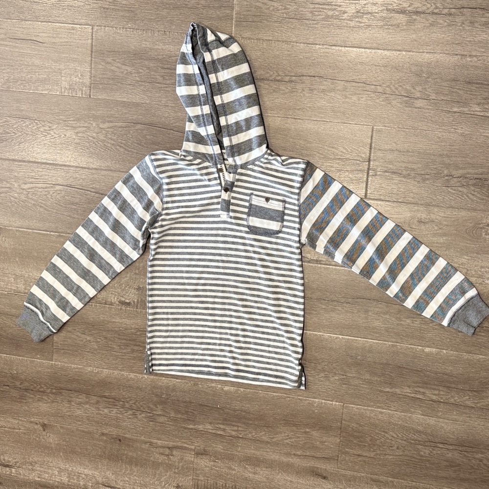 Sovereign Code Kids Gray and White Striped Hoodie